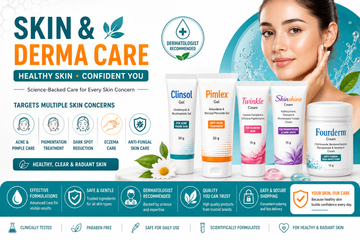 Skin and Derma Care products for acne, pigmentation, dark spots, eczema, and fungal skin infections.