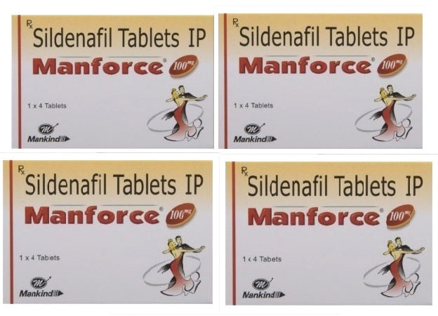 Manforce 100mg tablets Mankind Manforce 100 mg tablets Sildenafil tablets pack of 4 Strip 16 Tablets