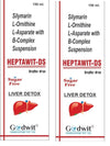 Heptawit DS Liver Detox Syrup , L-ornithine L-aspartate Silymarin Liver Tonic Sugar Free 150 ML Pack of 2