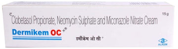 Dermikem OC Plus Cream 15g Pack of 1 | Clobetasol, Neomycin & Miconazole | Skin Infection Treatment