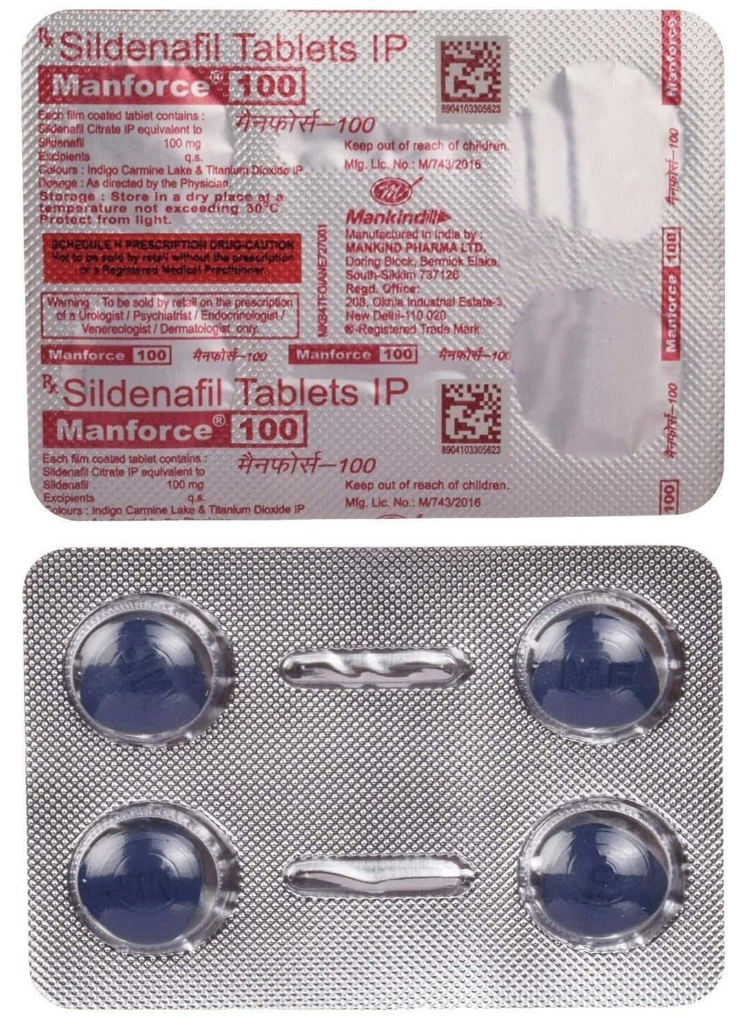 Manforce 100mg tablets Mankind Manforce 100 mg tablets Sildenafil tablets pack of  Strip