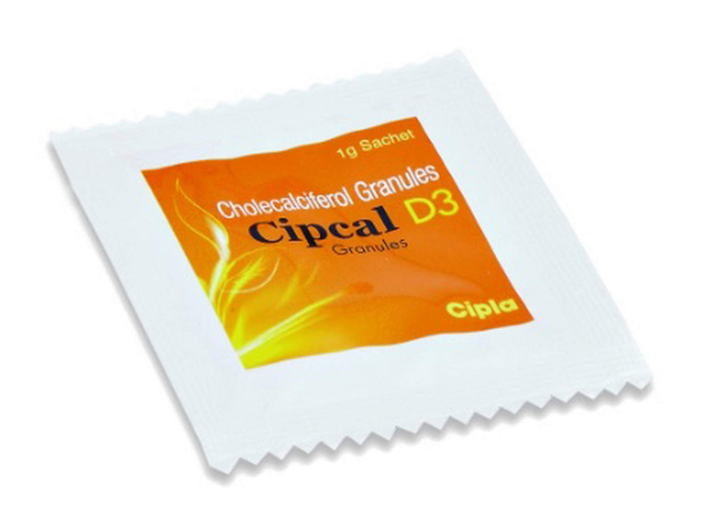 Cipcal D3 ( Cholecalciferol 60000 IU ) Granules for Bone, Joint and Muscle Health Vitamin D3 Sachets Pack of 10 Sachets