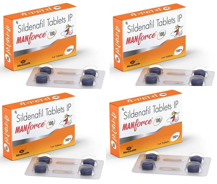 Manforce 100mg tablets Mankind Manforce 100 mg tablets Sildenafil tablets pack of 4 Strip 16 Tablets