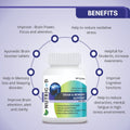 NUTRIG-D Brain & Memory Support supplement bottle with benefits listed on a purple background