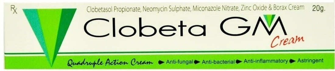 Clobeta GM Cream packaging with green and white design