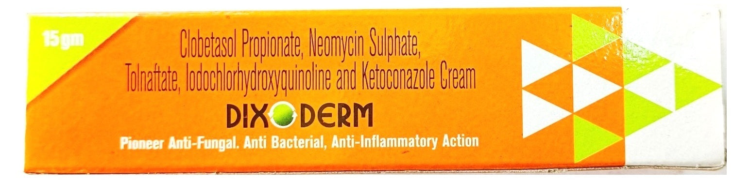 Dixoderm cream packaging with orange and white design (PACK OF ONE)