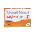 Box of Manforce 100 Sildenafil Tablets on a white background