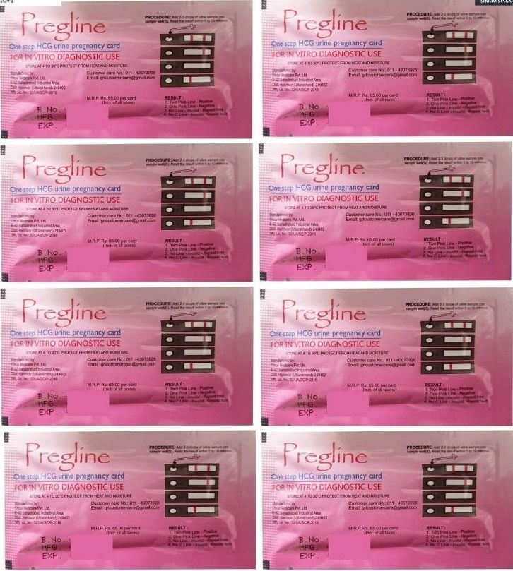 Pregline Card Pregnancy Test Kit Pack of 8 Combo pack