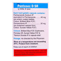 Pantosec D SR medication label with detailed information on ingredients and usage.