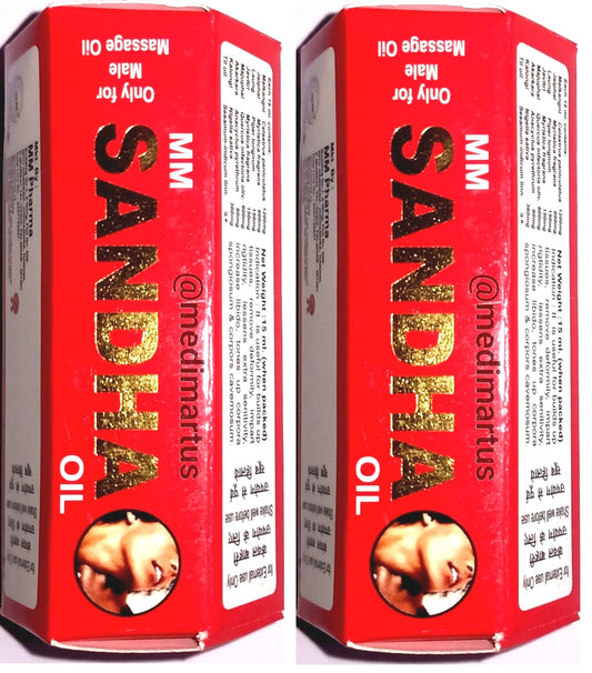 Best Sandha Oil Intimacy Extra Time Original Ayurvedic Saandhha oil Men Massage Oil for Endurance Extra Time Pack of 2