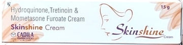 Skinshine Cream 15g by Cadila containing Hydroquinone, Tretinoin and Mometasone Furoate for melasma and hyperpigmentation treatment under medical supervision.