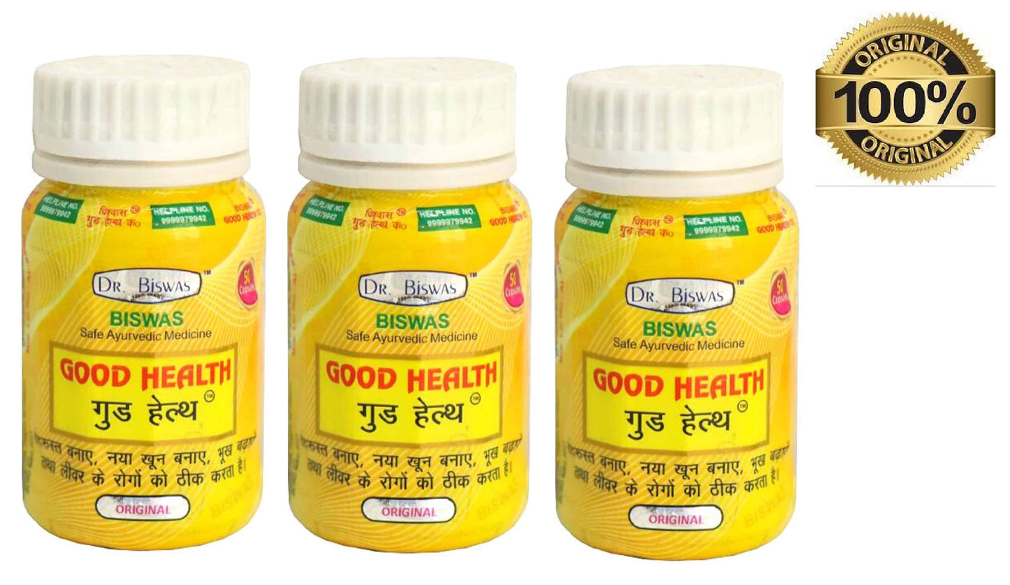 Original Good Health  Capsules Dr Biswas Good Health capsules For General Health & Weight Gain Pack of 3 (150 cap)