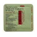 Packaging of Sildenafil Citrate Tablets IP 50 mg with brand name 'Vigore' on a white background.