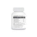 White supplement bottle with label on a white background