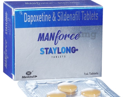 Manforce Staylong Tablet blister pack showing tablets